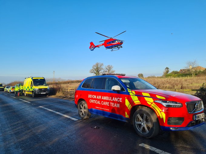 Devon Air Ambulance at scene